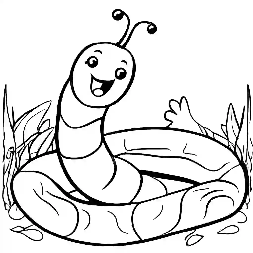 Earthworms (for farms) coloring pages